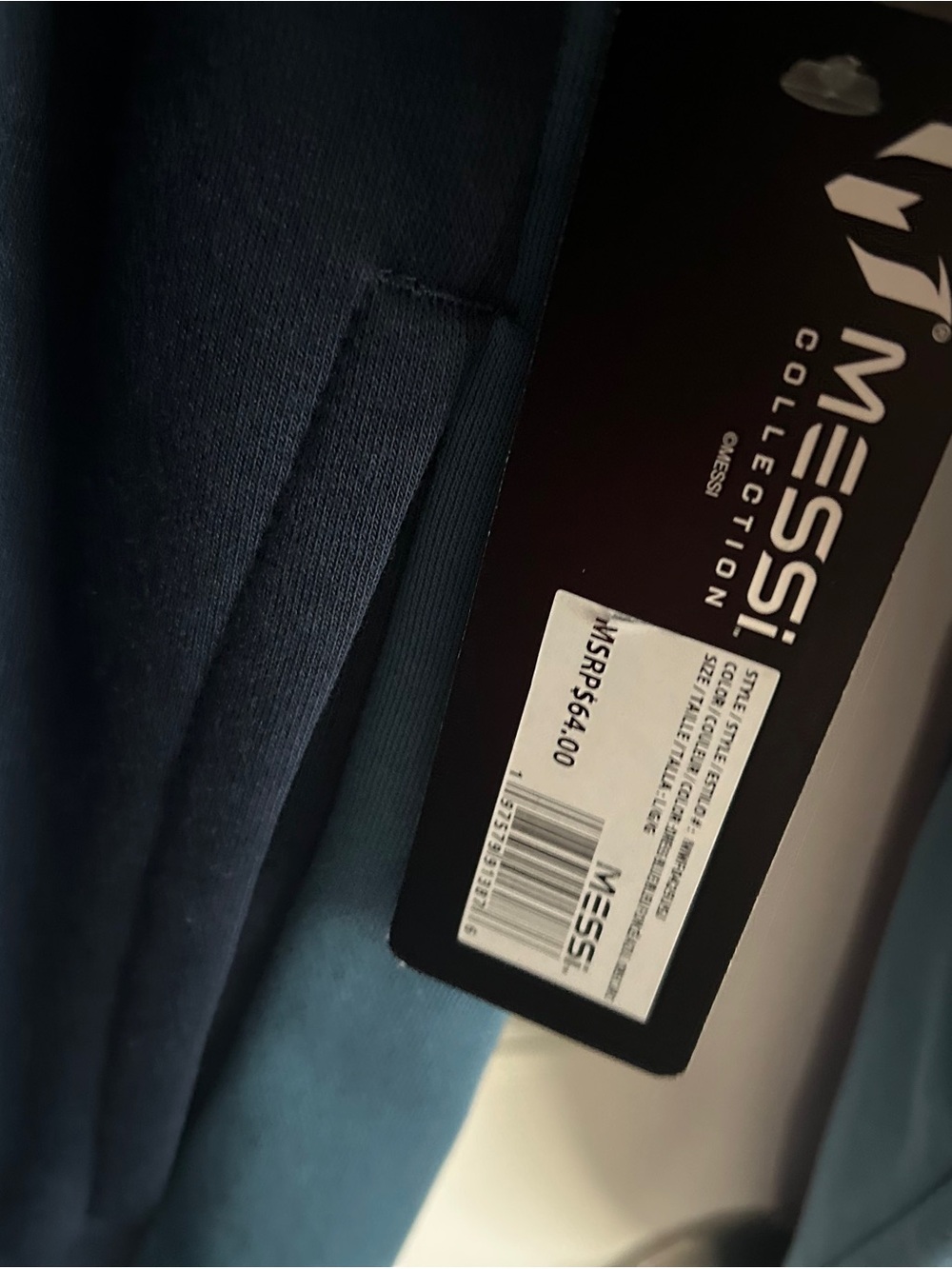 Men's Navy & Teal Half-Zip Hooded Sweater by Messi - Picture 4 of 5